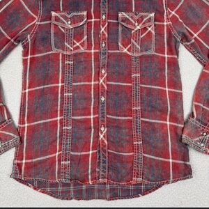 BKE vintage 1967 plaid X-Large Red Plaid Button-Up Shirt